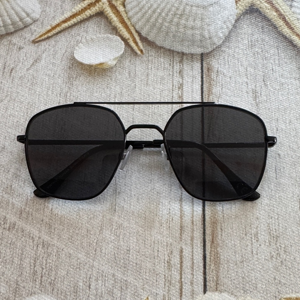 Black Frame Gradient Sunglasses Double Beam color Lens Casual Sunglass Aviator